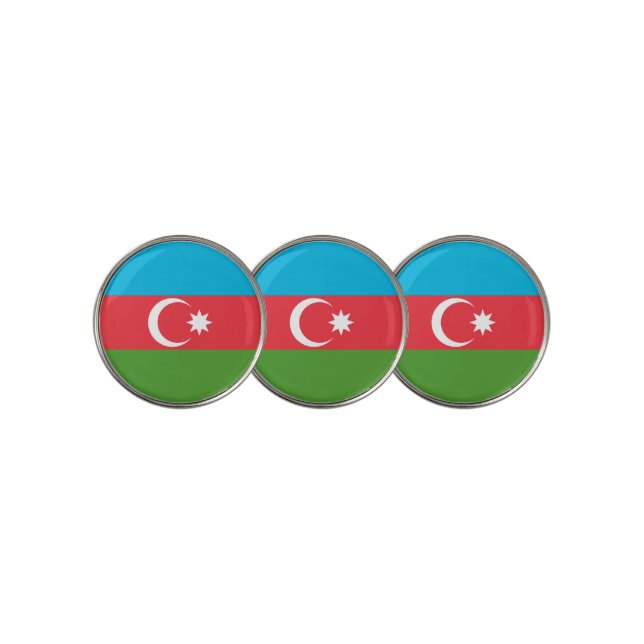 Golf Ball Marker with Flag of Azerbaijan (3 Up)