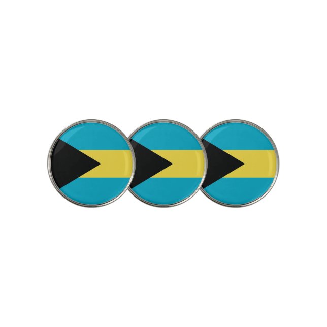 Golf Ball Marker with Flag of Bahamas (3 Up)