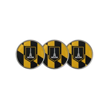 Golf Ball Marker With Flag Of Baltimore City by AllFlags at Zazzle