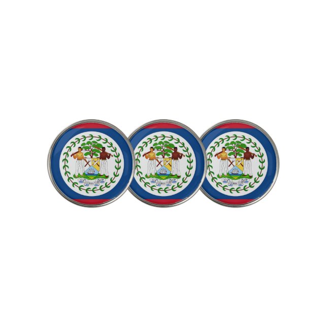 Golf Ball Marker with Flag of Belize (3 Up)
