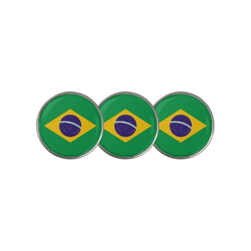 Golf Ball Marker with Flag of Brazil