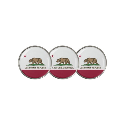Golf Ball Marker with Flag of California USA