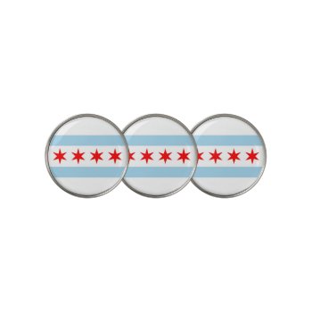 Golf Ball Marker With Flag Of Chicago  Usa by AllFlags at Zazzle