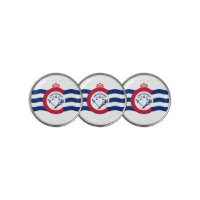 Golf Ball Marker with Flag of Cincinnati City