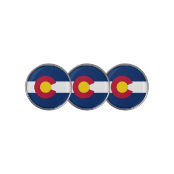 Golf Ball Marker With Flag Of Colorado  Usa by AllFlags at Zazzle