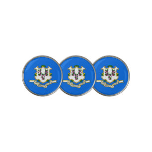 Golf Ball Marker with Flag of Connecticut, USA