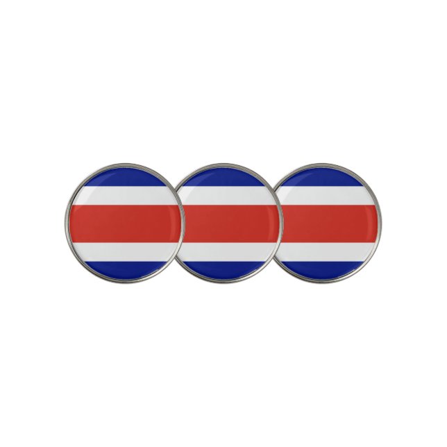 Golf Ball Marker with Flag of Costa Rica (3 Up)