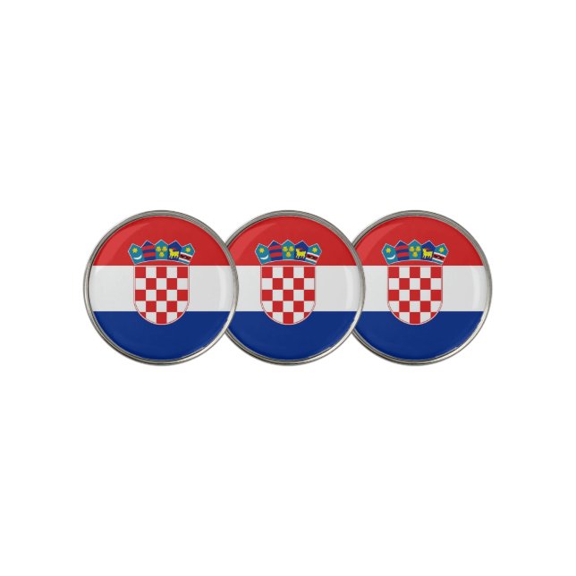 Golf Ball Marker with Flag of Croatia (3 Up)
