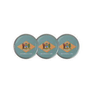 Golf Ball Marker with Flag of Delaware, USA