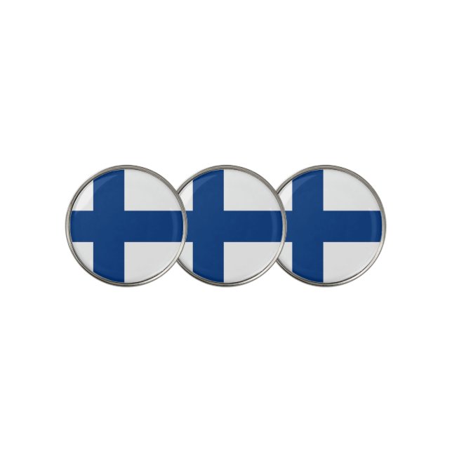 Golf Ball Marker with Flag of Finland (3 Up)