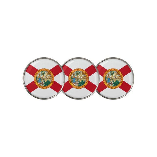 Golf Ball Marker with Flag of Florida, USA (3 Up)