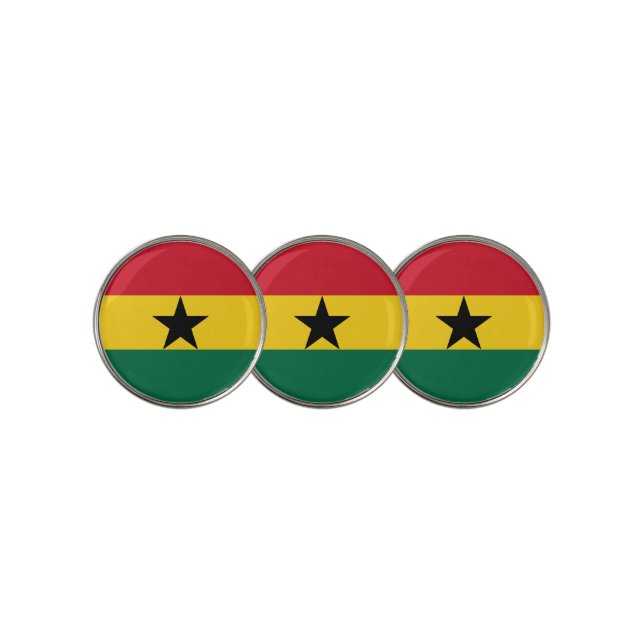 Golf Ball Marker with Flag of Ghana (3 Up)