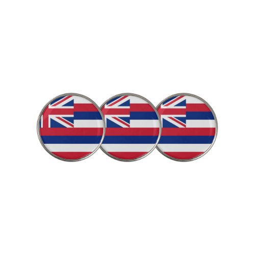 Golf Ball Marker with Flag of Hawaii USA