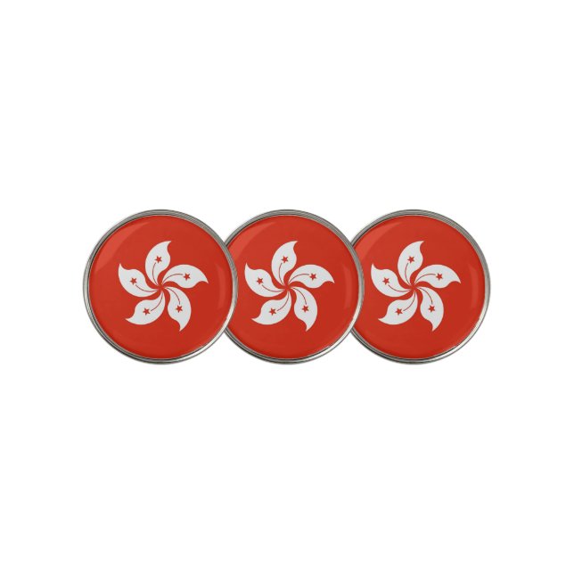 Golf Ball Marker with Flag of Hong Kong (3 Up)