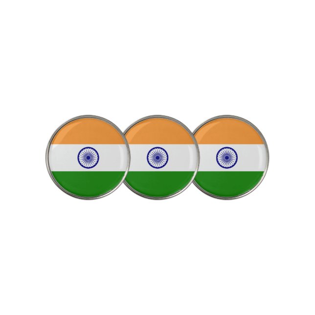 Golf Ball Marker with Flag of India (3 Up)