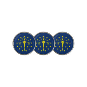 Golf Ball Marker with Flag of Indiana, USA