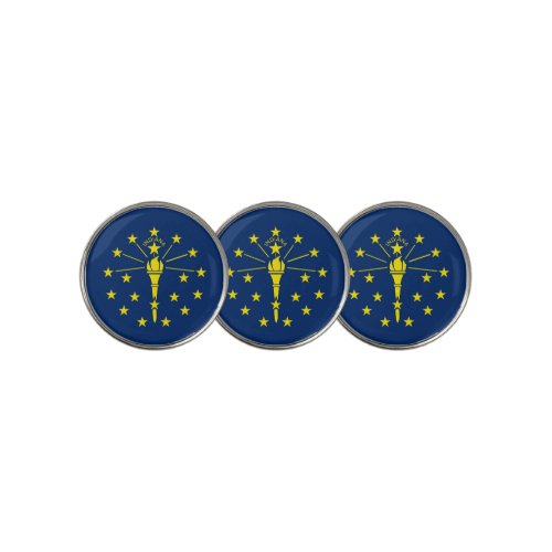 Golf Ball Marker with Flag of Indiana USA
