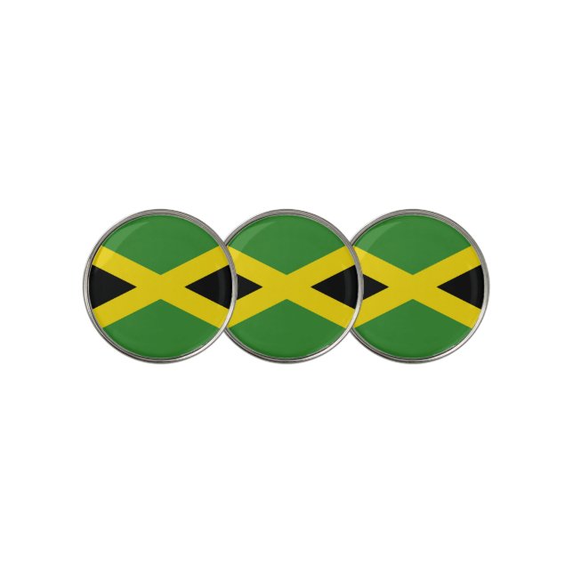 Golf Ball Marker with Flag of Jamaica (3 Up)