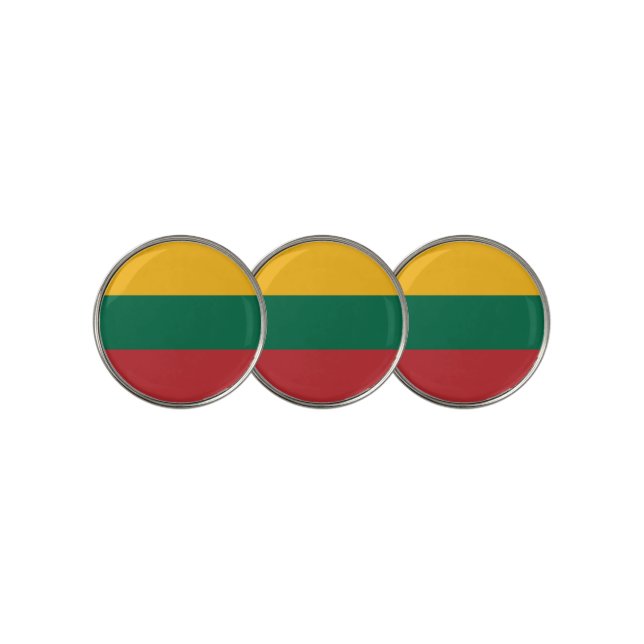 Golf Ball Marker with Flag of Lithuania (3 Up)