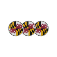 Golf Ball Marker with Flag of Maryland, USA