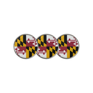 Golf Ball Marker with Flag of Maryland, USA