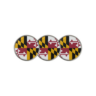 Golf Ball Marker with Flag of Maryland, USA