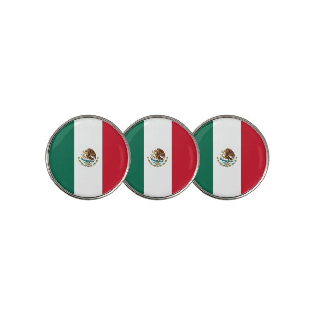 Golf Ball Marker with Flag of Mexico (3 Up)