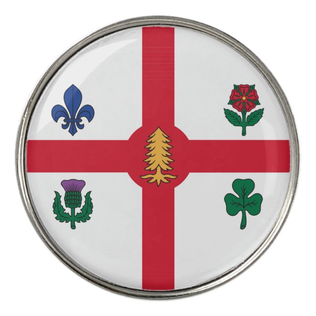Golf Ball Marker with Flag of Montreal, Quebec (Front)