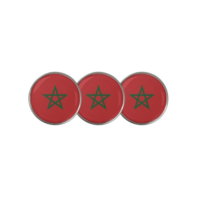 Golf Ball Marker with Flag of Morocco (3 Up)