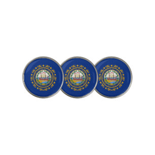 Golf Ball Marker with Flag of New Hampshire