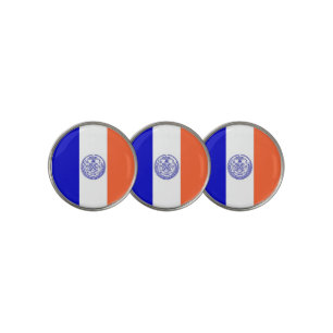 Golf Ball Marker with Flag of New York City, USA