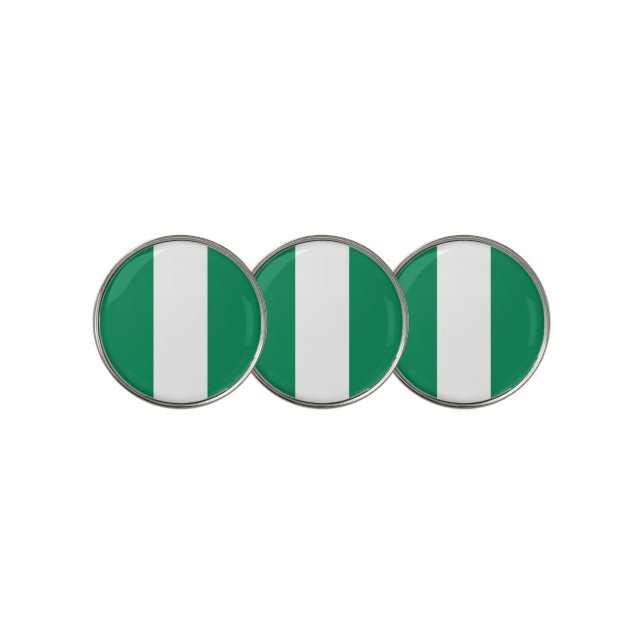 Golf Ball Marker with Flag of Nigeria (3 Up)