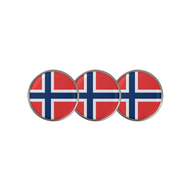 Golf Ball Marker with Flag of Norway (3 Up)