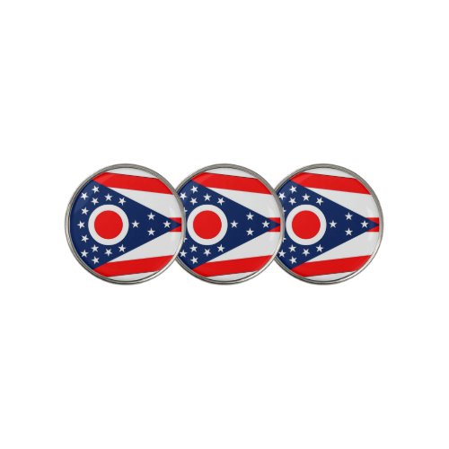 Golf Ball Marker with Flag of Ohio USA