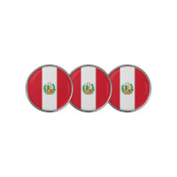 Golf Ball Marker with Flag of Peru