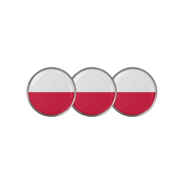 Golf Ball Marker with Flag of Poland (3 Up)