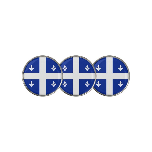 Golf Ball Marker with Flag of Quebec (3 Up)