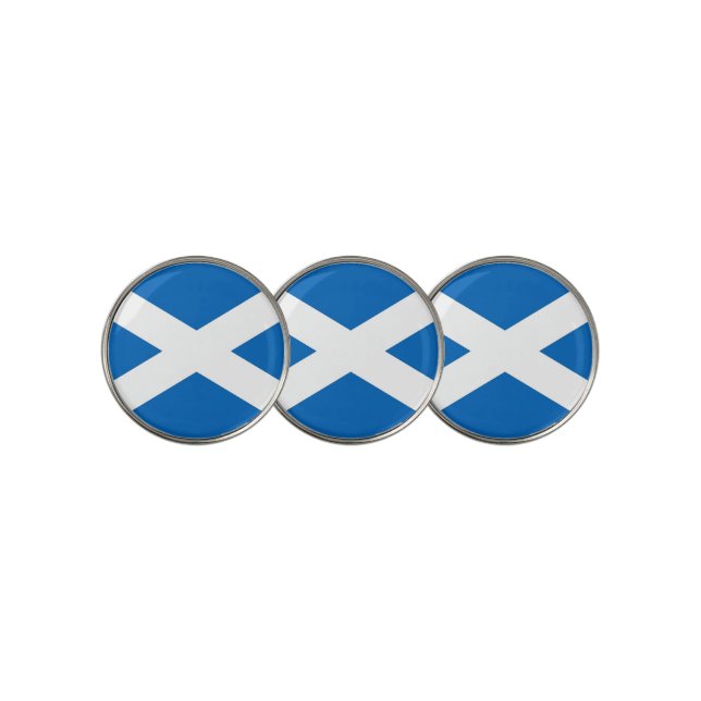 Golf Ball Marker with Flag of Scotland (3 Up)