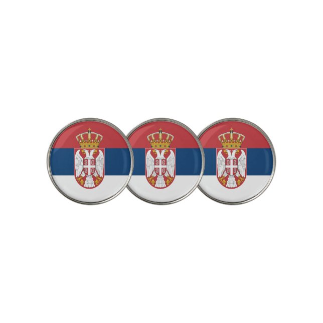 Golf Ball Marker with Flag of Serbia (3 Up)
