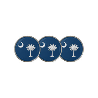 Golf Ball Marker with Flag of South Carolina, USA