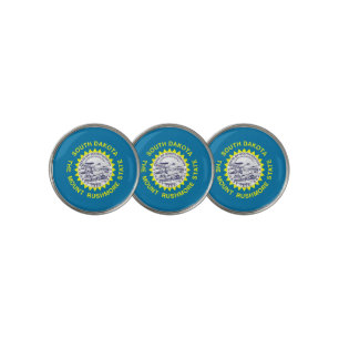 Golf Ball Marker with Flag of South Dakota, USA