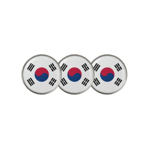 Golf Ball Marker with Flag of South Korea