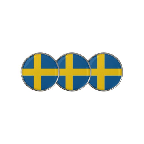 Golf Ball Marker with Flag of Sweden