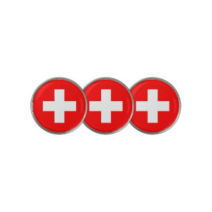 Golf Ball Marker with Flag of Switzerland