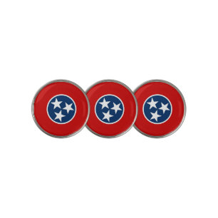 Golf Ball Marker with Flag of Tennessee, USA