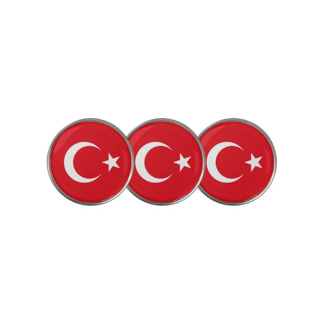 Golf Ball Marker with Flag of Turkey (3 Up)