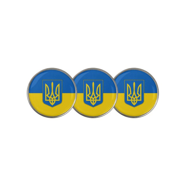 Golf Ball Marker with Flag of Ukraine (3 Up)
