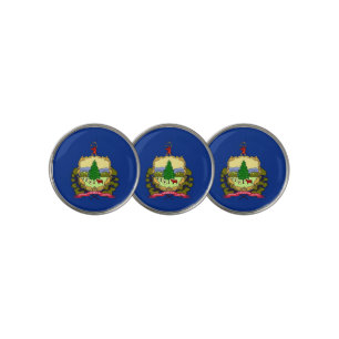 Golf Ball Marker with Flag of Vermont, USA