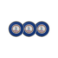 Golf Ball Marker with Flag of Virginia, USA