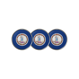 Golf Ball Marker with Flag of Virginia, USA